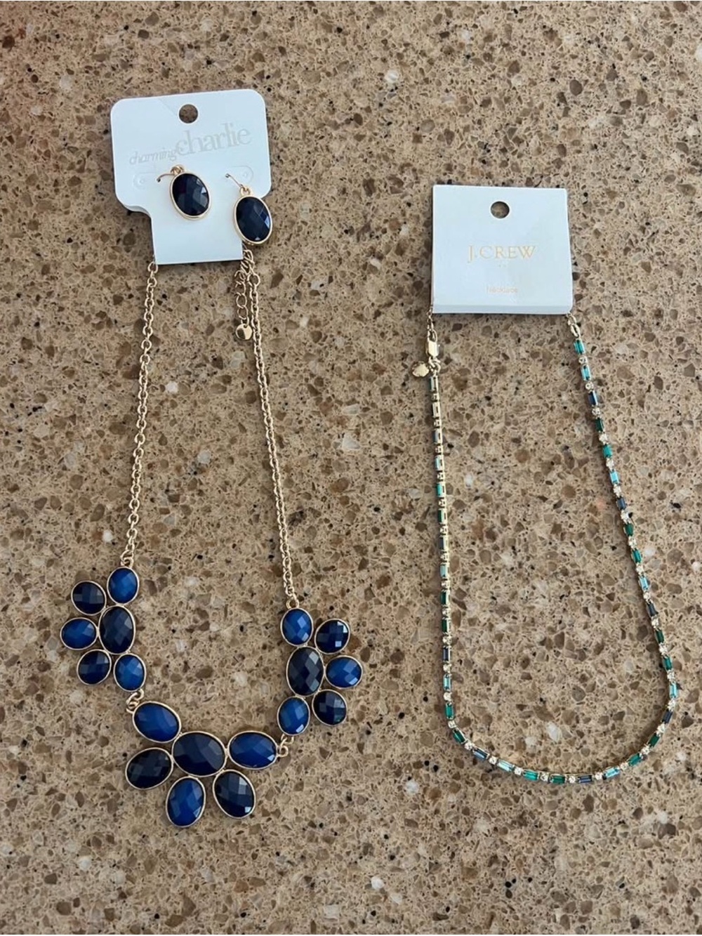 J. Crew Gold-tone Necklace with Green-Blue Accents